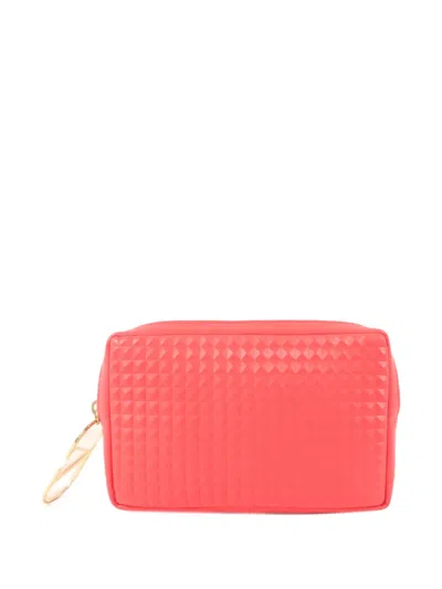 Pre-owned Valentino Garavani Vlogo Signature Pouch In Orange