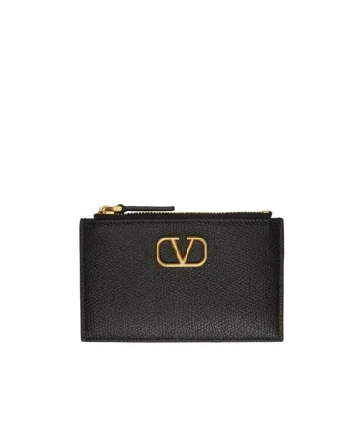 Valentino Garavani Valentino Vlogo Signature Card Holder In Brown