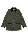 Valentino Garavani Olive Quilted Jacket With Vlogo Patch