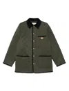 Valentino Garavani Olive Quilted Jacket With Vlogo Patch
