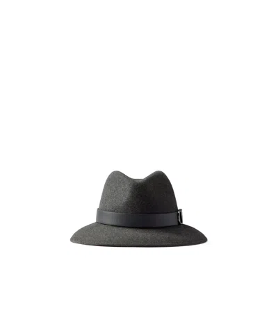 Valentino Garavani Vlogo Signature Rabbit Hair Hat In Black