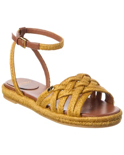 Valentino Garavani Valentino Vlogo Signature Raffia Sandal In Animal Print