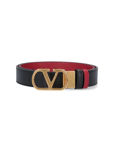 Valentino Garavani Vlogo Signature Reversible Belt In Black