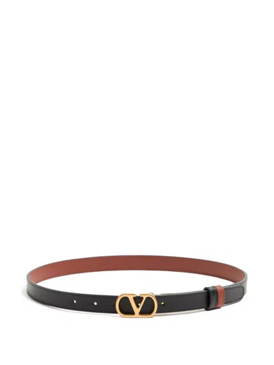 Valentino Garavani Valentino Vlogo Signature Reversible Belt In Black