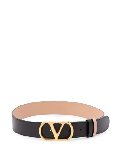 Valentino Garavani Vlogo Signature Reversible Belt In 블랙
