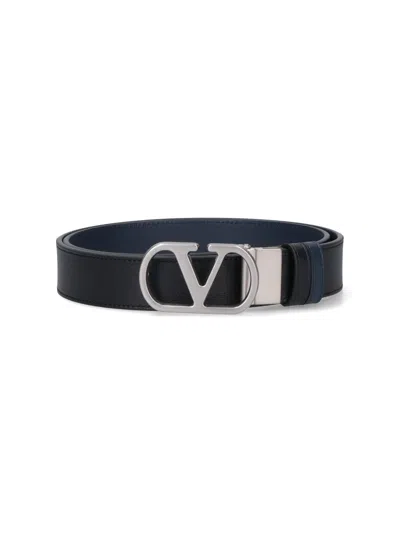 Valentino Garavani Vlogo Signature Reversible Belt In Black