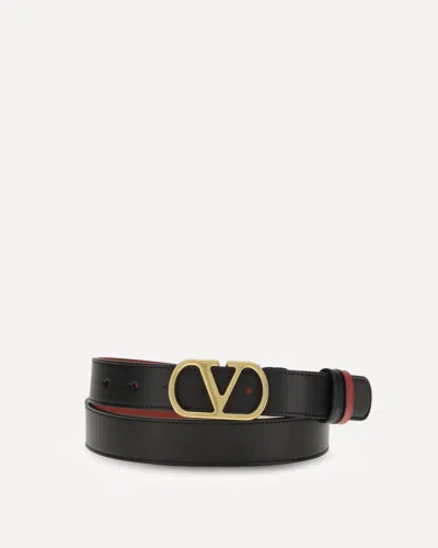 Valentino Garavani Vlogo Signature Reversible Belt In Black