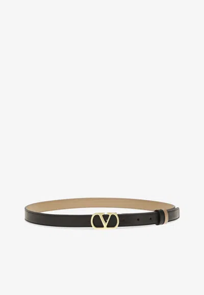 Valentino Garavani Vlogo Signature Reversible Belt In Black