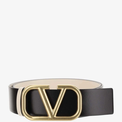 Valentino Garavani Vlogo Signature Reversible Belt In Black
