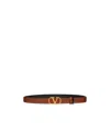 Valentino Vlogo Signature Leather Belt In Brown