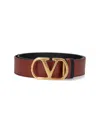 Valentino "vlogo Signature" Reversible Belt In Burgundy
