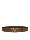 Valentino Vlogo Signature Reversible Belt In Moose Print Calfskin 40 Mm In Brown