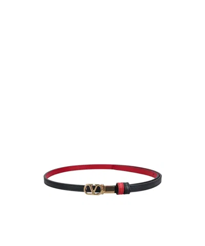 Valentino Garavani Valentino Vlogo Signature Reversible Belt In Black