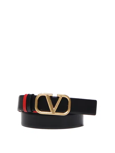 Valentino Garavani Vlogo Signature Reversible Belt In Red