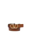 Valentino Signature Vlogo Reversible Belt In Selleria, Black