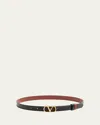 Valentino Garavani Vlogo Signature Reversible Shiny Calfskin Belt - 20mm / 1.2 In. Woman Black/deep In Black
