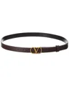 Valentino Garavani Valentino Vlogo Signature Reversible Leather Belt In Rel Oak Brown