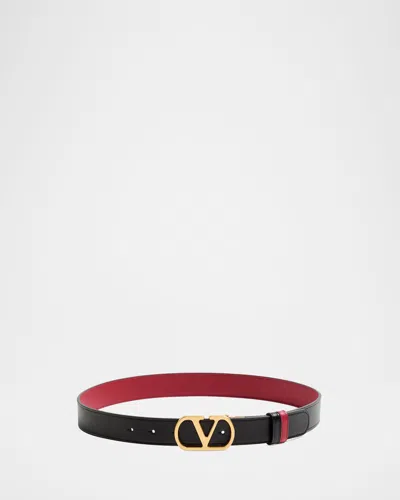 Valentino Garavani Vlogo Signature Reversible Leather Belt