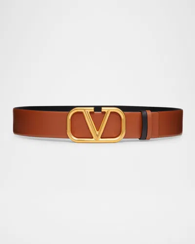 VALENTINO GARAVANI VLOGO SIGNATURE REVERSIBLE LEATHER BELT