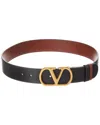 Valentino Designer Leather Belt Reversible Adjustable Length In Black