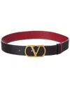 Valentino Garavani Vlogo Signature Reversible Shiny Calfskin Belt - 20mm / 1.2 In. Woman Black/deep In Multi