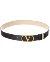 Valentino Vlogo Signature Reversible Leather Belt In Black