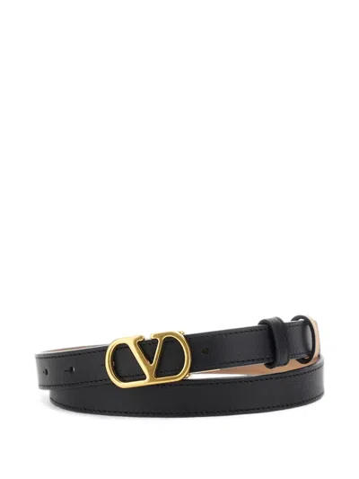 Valentino Garavani Vlogo Signature Reversible Smooth Calf Leather Belt In Black