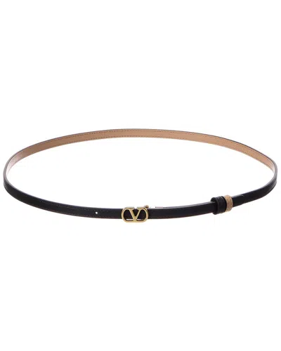 Valentino Garavani Valentino Vlogo Signature Reversible Leather Belt In Yellow