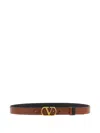 Valentino Leather Reversible Dual-tone Adjustable Fit Belts In Brown