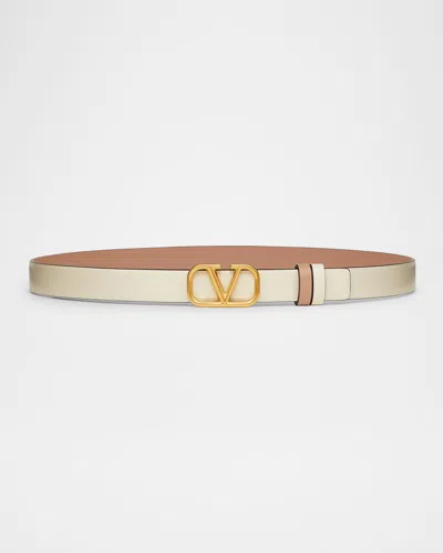 VALENTINO GARAVANI VLOGO SIGNATURE REVERSIBLE LEATHER BELT