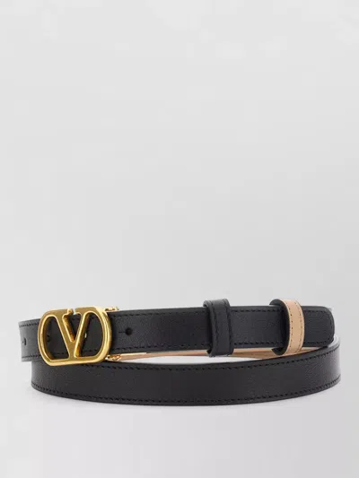 Valentino Garavani Vlogo Signature Reversible Leather Calf Belt In Multi