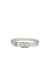 Valentino Vlogo Signature Reversible Metallic Belt In White