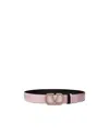Valentino Vlogo Signature Reversible Shiny Calfskin Belt - 30mm / 1.2 In. In Pink