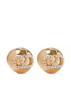 Valentino Garavani Women Vlogo Earrings With Swarowski Crystals In Gold