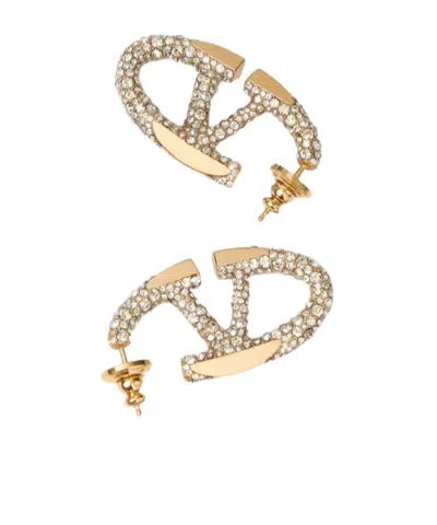 Valentino Garavani Vlogo Signature Rhinestone Earrings In Yellow