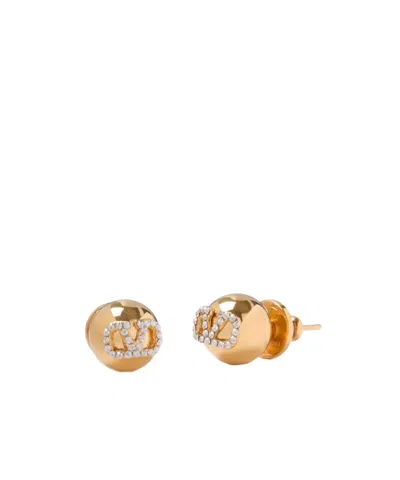 Valentino Garavani Vlogo Signature Rhinestone Earrings In Yellow