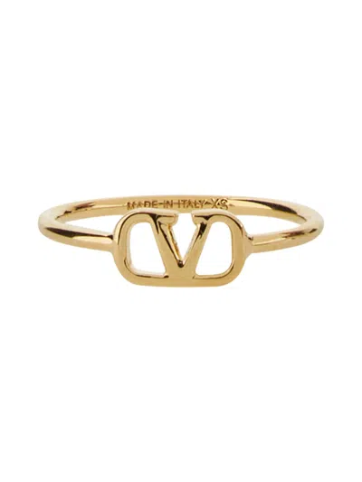 Valentino Garavani "vlogo Signature" Ring In Gold
