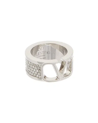 Valentino Garavani Valentino Vlogo Signature Ring In Silver