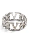 Valentino Garavani Vlogo Signature Metal Ring In Silver