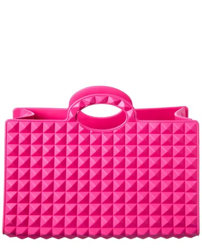 Valentino Garavani Valentino Vlogo Signature Rubber Tote In Pink
