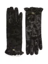 Valentino Vlogo-signature Ruffled Gloves In Black