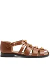 Valentino Garavani Vlogo Signature Calfskin Fisherman Sandal 20mm Woman Tobacco 42 In Brown