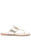 Valentino Women's Vlogo Cut-out Leather Sandals In Gold