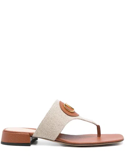 Valentino Garavani Vlogo Signature Sandals In Neutrals