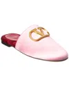 Valentino Vlogo Signature Satin Mule In Pink