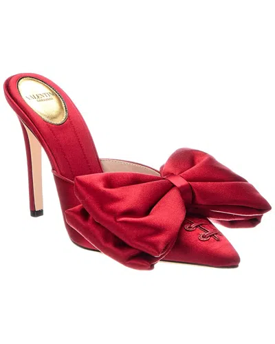 Valentino Garavani Valentino Vlogo Signature Satin Mule In Red