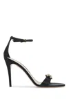 Valentino Vlogo Signature Satin Sandals In Metallico