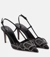 Valentino Vlogo Studded Evening Slingback Pumps In Black