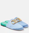 Valentino Slippers Vlogo Signature Aus Satin In Blau