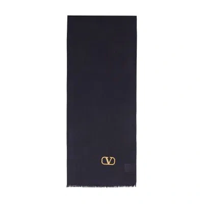 Valentino Vlogo Signature Scarf In Navy